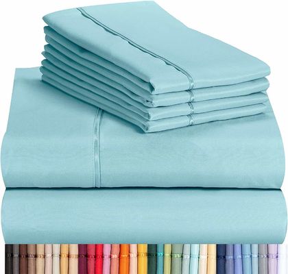 부드러운 1800tc 이집트 솜 홈 6 pcs 솔리드 컬러 침대와 함께 편안한 침실을 만들어