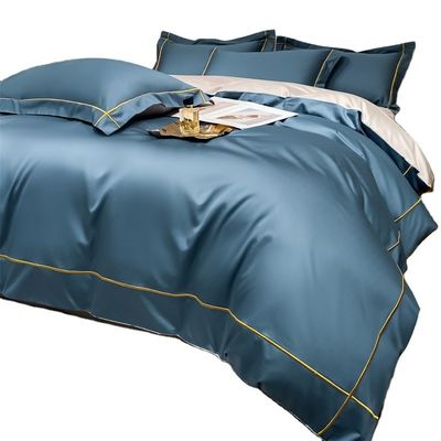 홈 200 카운트 텐셀 embroidered Double-sided Ice Silk Sheets and Silk Smooth Nude Quilt 침대 세트