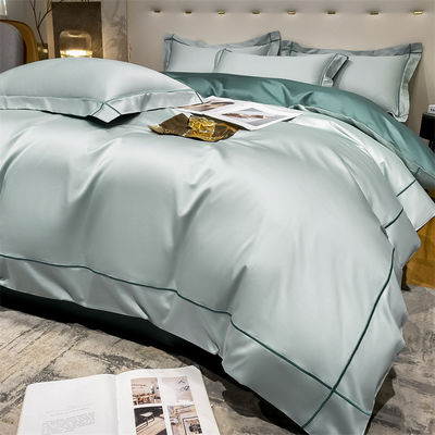 홈 200 카운트 텐셀 embroidered Double-sided Ice Silk Sheets and Silk Smooth Nude Quilt 침대 세트