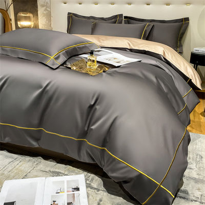 홈 200 카운트 텐셀 embroidered Double-sided Ice Silk Sheets and Silk Smooth Nude Quilt 침대 세트
