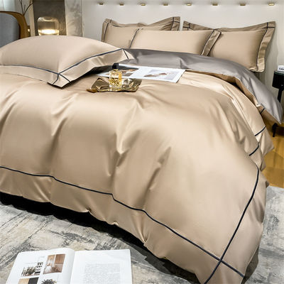 홈 200 카운트 텐셀 embroidered Double-sided Ice Silk Sheets and Silk Smooth Nude Quilt 침대 세트