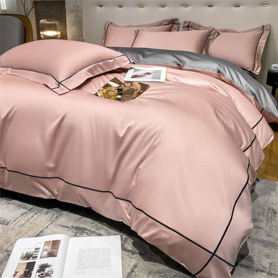 홈 200 카운트 텐셀 embroidered Double-sided Ice Silk Sheets and Silk Smooth Nude Quilt 침대 세트