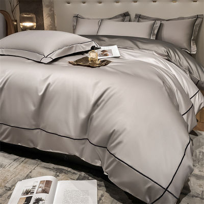 홈 200 카운트 텐셀 embroidered Double-sided Ice Silk Sheets and Silk Smooth Nude Quilt 침대 세트
