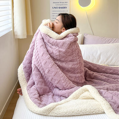 담요 튼튼한 색상 슈퍼 부드러운 두꺼운 플란넬 셰르파 털 담요 고객