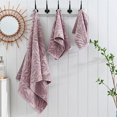 지구절을 위한 모든 계기용 베 Velvet Jacquard Leaves Bath Towel 세트