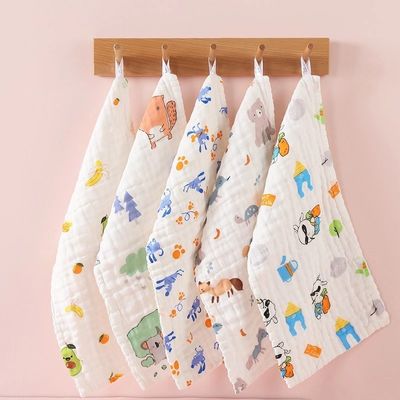 부드럽고 부드러운 목재 아기 수건 고밀도 6 층 불투명성 25 * 50cm