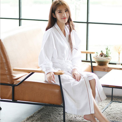 고객 맞춤형 인쇄 디자인 호텔 봄과 가을을위한 순수한 면 왈플 바드 로브