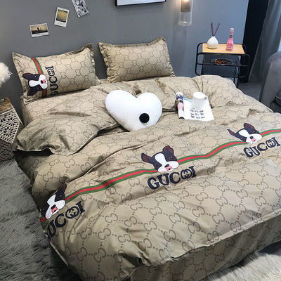 폴리에스터 만화 단순 4 PCS 침대 시트 듀벤 커버 베개 케이스 웨딩 침대