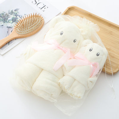 그림과 같이 럭셔리 곰 수건 욕조 수건 밀도 산호 벨벳 세트 흡수 귀여운 부드러운 선물