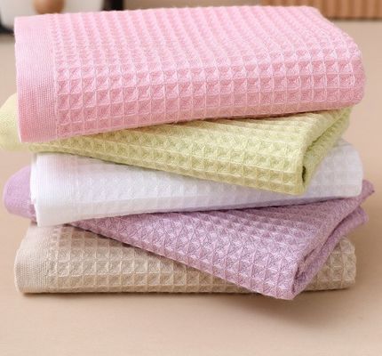 순수한 면화 꿀집 주방 쿼드 수건 세트와 갈고리 와플 쿼드 수건 보증