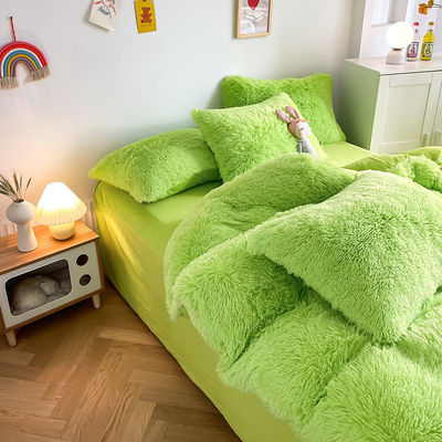 2023 Shaggy Warm Mink Velvet Crystal Bedding Solid Duvet Cover for 1.5m 5 feet Bed 4 Pcs. 2023 Shaggy Warm Mink Velvet Crystal Bedding Solid Duvet Cover for 1.5m 5 feet Bed 4 Pcs.