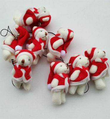 미니 크리스마스 손목 곰 6cm 플러시 장난감 테디 곰 인형 Pendant 6 * 3 * 2cm 크기