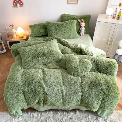 'Ins Moss Green Luxury Shaggy Warm Mink Velvet Crystal Bedding Set for Winter Bed Linen' '겨울 침대 가죽 세트' 'Ins Moss Green Luxury Shaggy Warm Mink Velvet Crystal Bedding Set for Winter Bed Linen' '겨울 침대 가죽 세트'