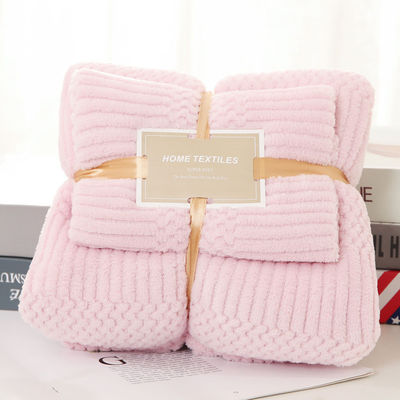 튼튼한 250GSM 마이크로 섬유 산호 모피 카티온 목욕 휴지 세트 선물 부드러운 흡수