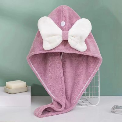 모든 연령대의 슈퍼파인 섬유 귀여운 Bow 건조 머리 모자
