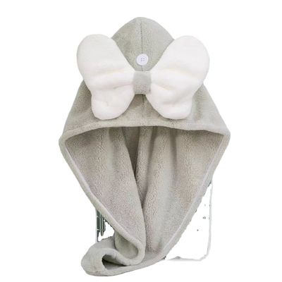 모든 연령대의 슈퍼파인 섬유 귀여운 Bow 건조 머리 모자