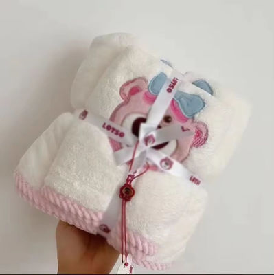 슈퍼 강한 물 흡수 가정용 아기 목욕 휴지 세트 만화 패턴과 코랄 벨벳 세트