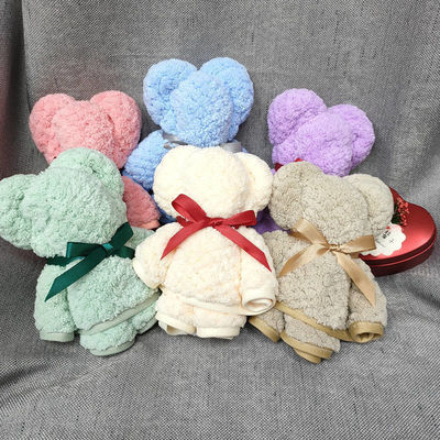 최고의 선물 개인 레이블 귀여운 곰 샤워 마이크로 섬유 부드러운 선물 세트 얼굴 수건 35*75cm