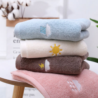 모든 연령대 맞춤형 크기 수직 로고 남녀를 위한 솜 수건 부드러운 두꺼운 수건 SOLID COLOR