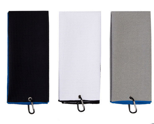 사용자 지정 인쇄 로고 마이크로 섬유 골프 수건 와플 디자인과 갈고리 30 * 50cm / 40 * 60cm