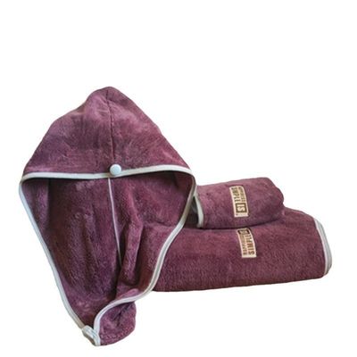 고 흡수성 산호  Velvet 목욕 휴지 및 샤워 모자 선물 세트 1kg 폴리에스터 재료