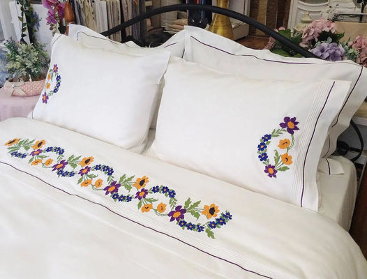 나탕 럭셔리 듀벳 침대 세트 톱니 embroidery 커버와 함께 킹 사이즈 침대