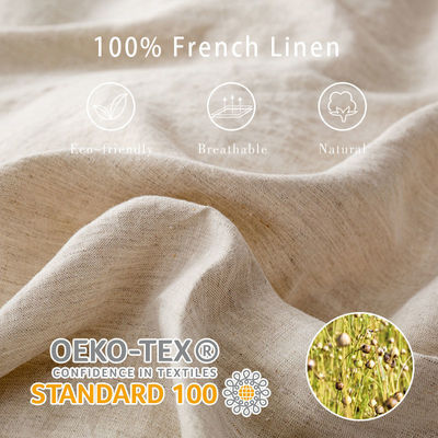지속가능한 100% 천연 순수 린 린 햄프 170 Gsm 린 린 듀트 커버 침대 세트