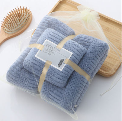 맞춤형 마이크로 섬유 빠른 건조 플러시 산호 모피 부드러운 수건 세트 호텔 욕실 수건 250gm