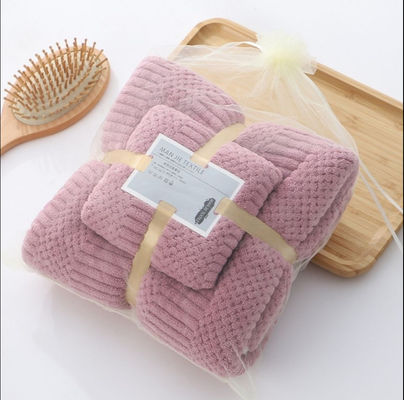맞춤형 마이크로 섬유 빠른 건조 플러시 산호 모피 부드러운 수건 세트 호텔 욕실 수건 250gm