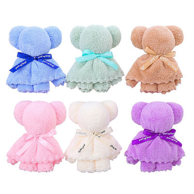 어린이 나이 그룹 30x30cm 산호  Velvet Fleece 웨딩 비즈니스 선물용 곰 수건