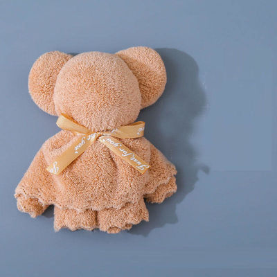 어린이 나이 그룹 30x30cm 산호  Velvet Fleece 웨딩 비즈니스 선물용 곰 수건