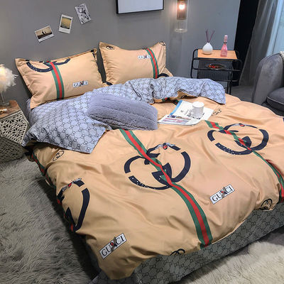 단순 4 pcs 만화 폴리에스터 침대 시트 쌍둥이 더블 퀸 킹 사이즈 침대