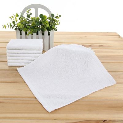 25*25cm 로고 흰색 항공기 면접 패렛 수건 반 튀김 및 주름 퇴색 쉬운 관리